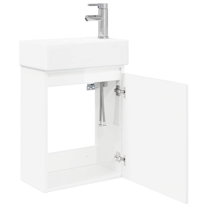 Bathroom Vanity Unit with Tap High Gloss White