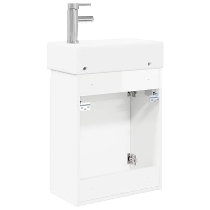 Bathroom Vanity Unit with Tap High Gloss White