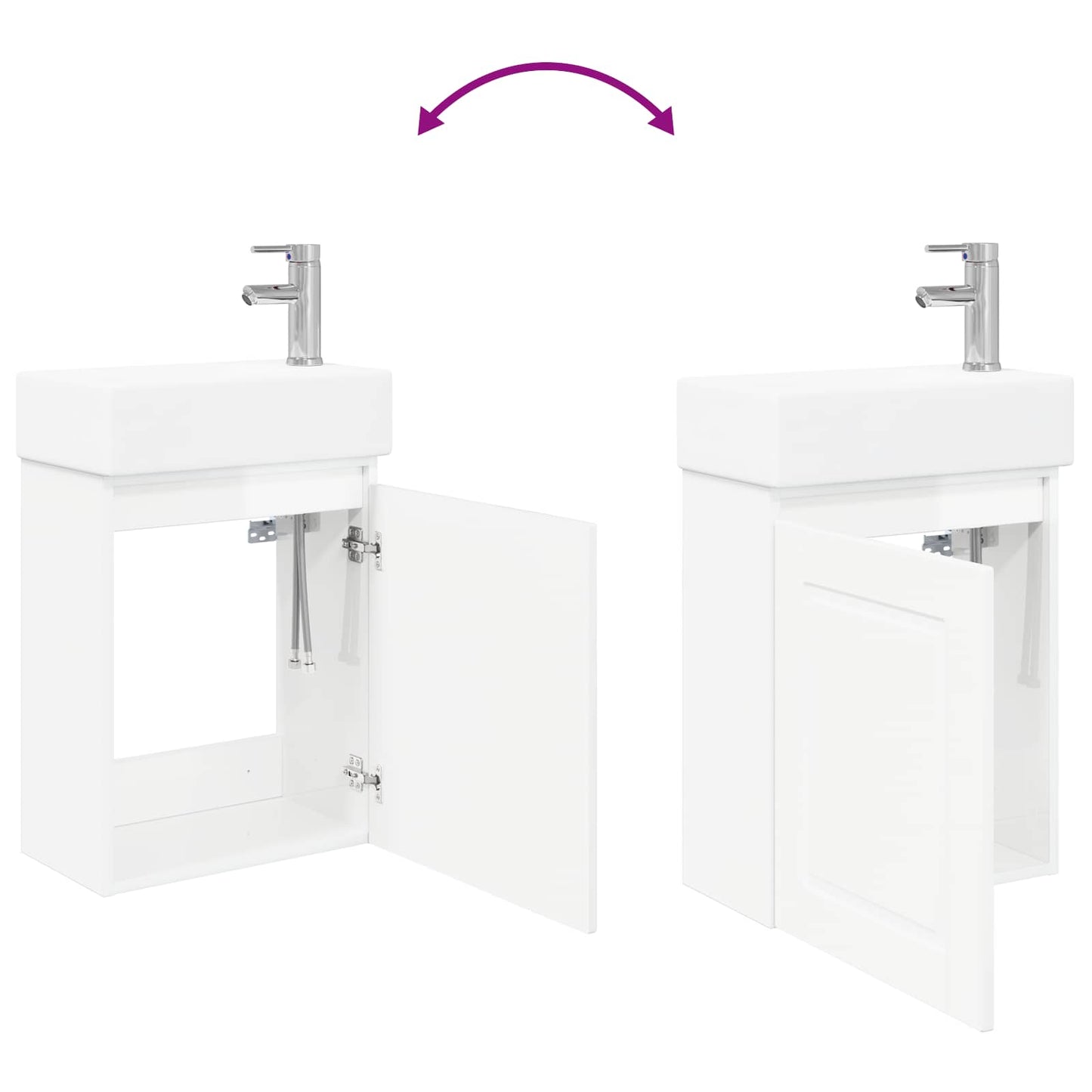 Bathroom Vanity Unit with Tap High Gloss White