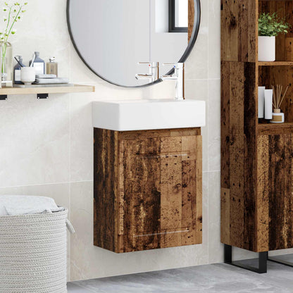 Bathroom Vanity Unit with Tap Old Wood 45.5 x 22.5 x 84 cm