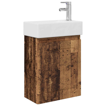 Bathroom Vanity Unit with Tap Old Wood 45.5 x 22.5 x 84 cm