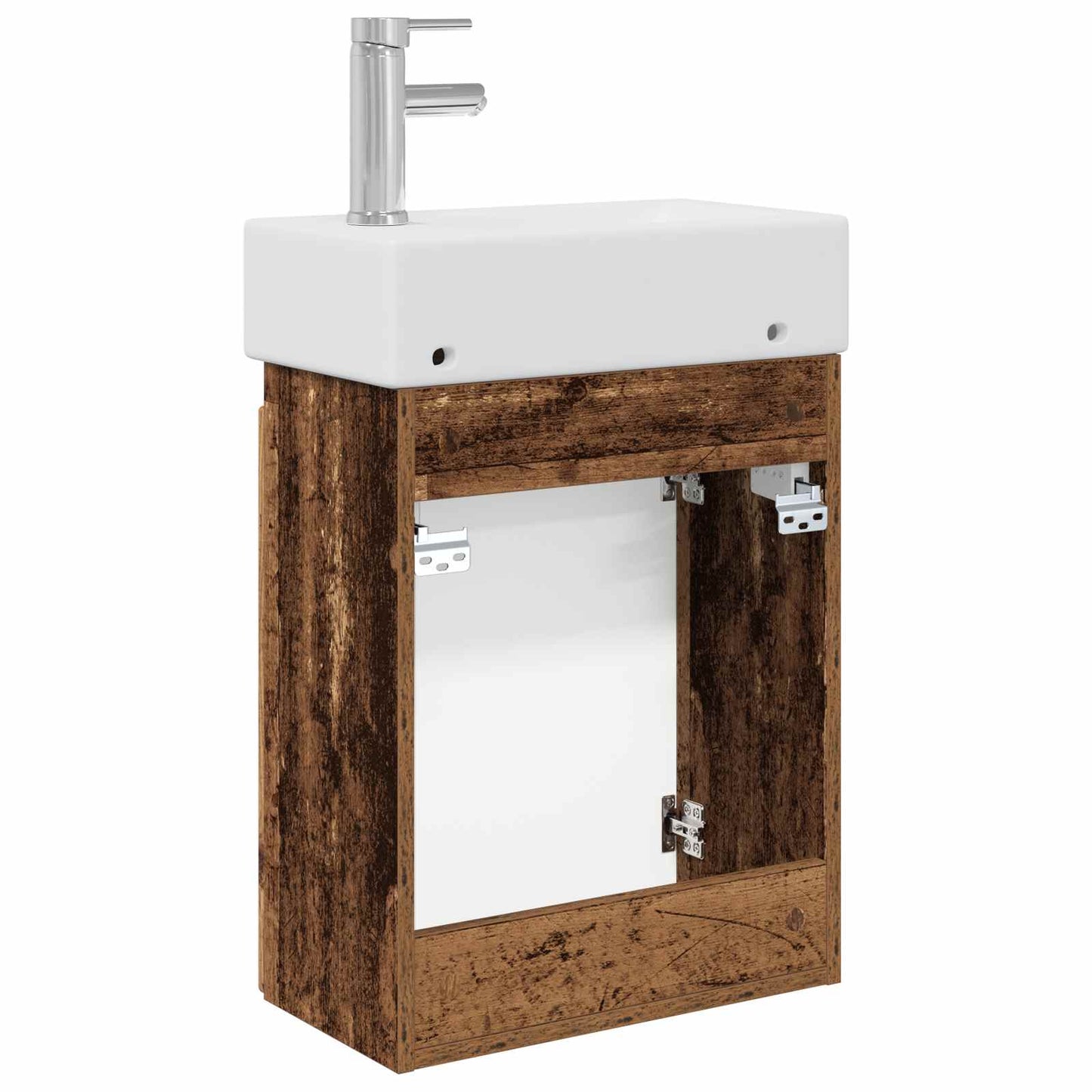 Bathroom Vanity Unit with Tap Old Wood 45.5 x 22.5 x 84 cm