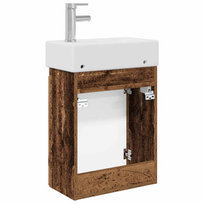 Bathroom Vanity Unit with Tap Old Wood 45.5 x 22.5 x 84 cm