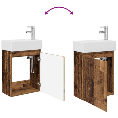 Bathroom Vanity Unit with Tap Old Wood 45.5 x 22.5 x 84 cm