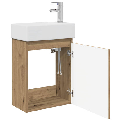 Bathroom Vanity Unit with Tap Artisan Oak 45.5 x 22.5 x 84 cm