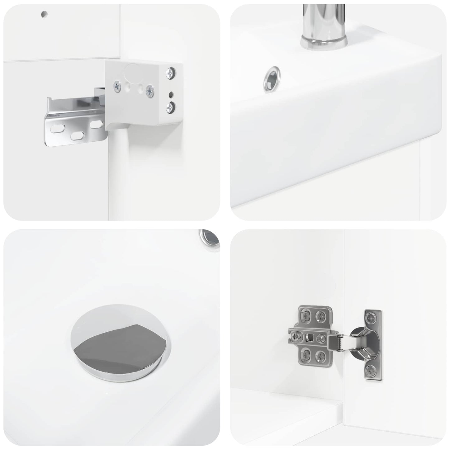 Bathroom Vanity Unit with Tap White 40.5 x 22.5 x 62 cm