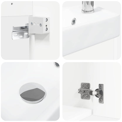 Bathroom Vanity Unit with Tap White 40.5 x 22.5 x 62 cm