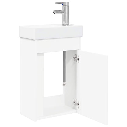 Bathroom Vanity Unit with Tap White 40.5 x 22.5 x 62 cm