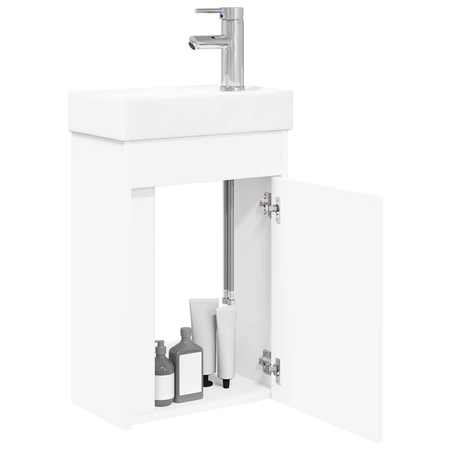 Bathroom Vanity Unit with Tap White 40.5 x 22.5 x 62 cm