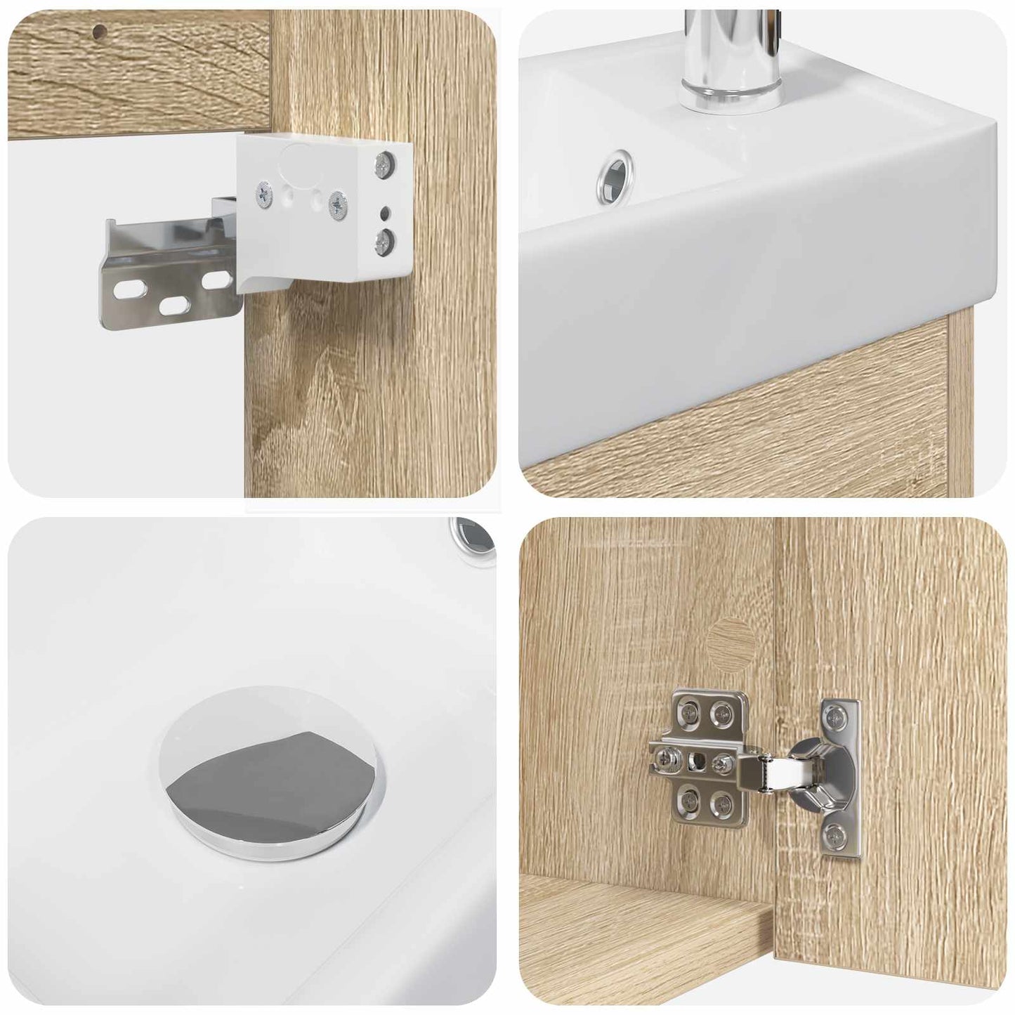 Bathroom Vanity Unit with Tap Sonoma Oak 40.5 x 22.5 x 62 cm
