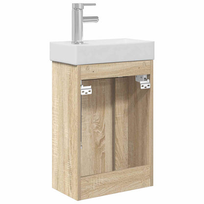 Bathroom Vanity Unit with Tap Sonoma Oak 40.5 x 22.5 x 62 cm