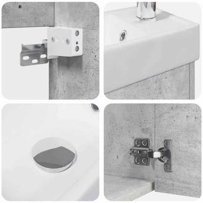 Bathroom Vanity Unit with Tap Concrete Grey 40.5 x 22.5 x 62 cm