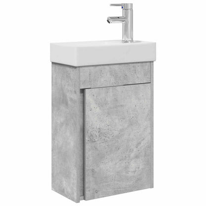 Bathroom Vanity Unit with Tap Concrete Grey 40.5 x 22.5 x 62 cm