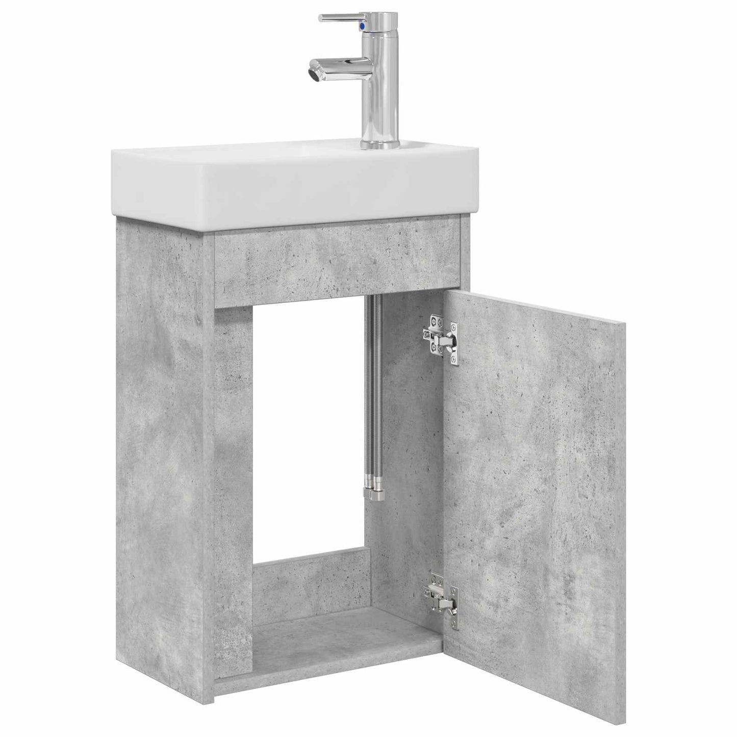 Bathroom Vanity Unit with Tap Concrete Grey 40.5 x 22.5 x 62 cm