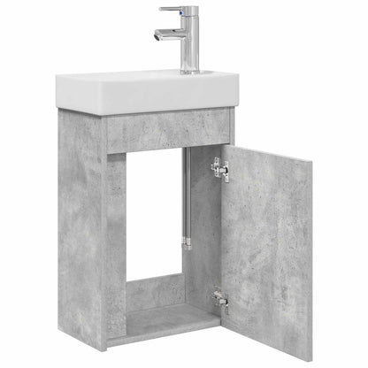 Bathroom Vanity Unit with Tap Concrete Grey 40.5 x 22.5 x 62 cm