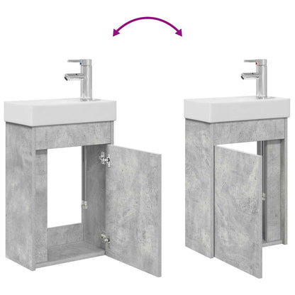 Bathroom Vanity Unit with Tap Concrete Grey 40.5 x 22.5 x 62 cm