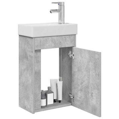 Bathroom Vanity Unit with Tap Concrete Grey 40.5 x 22.5 x 62 cm