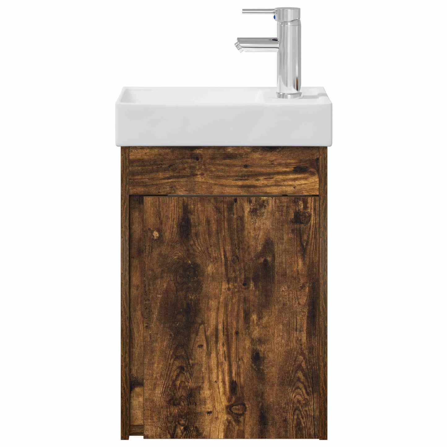 Bathroom Vanity Unit with Tap Smoked Oak 40.5 x 22.5 x 62 cm