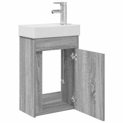Bathroom Vanity Unit with Tap Grey Sonoma 40.5 x 22.5 x 62 cm