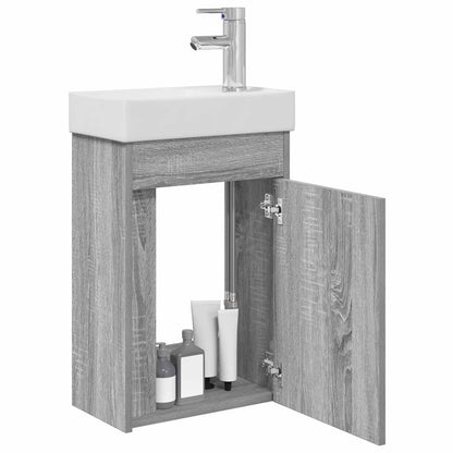 Bathroom Vanity Unit with Tap Grey Sonoma 40.5 x 22.5 x 62 cm