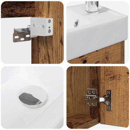 Bathroom Vanity Unit with Tap Old Wood 40.5 x 22.5 x 62 cm