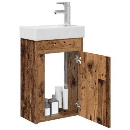 Bathroom Vanity Unit with Tap Old Wood 40.5 x 22.5 x 62 cm