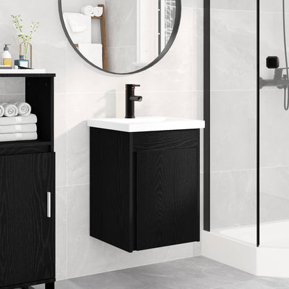 Bathroom Vanity Unit with Tap Black Oak 42 x 40 x 74.5 cm