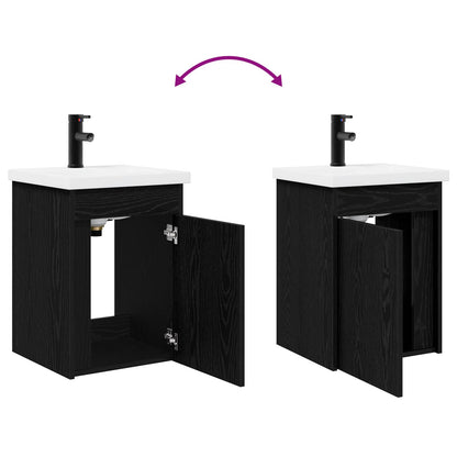Bathroom Vanity Unit with Tap Black Oak 42 x 40 x 74.5 cm