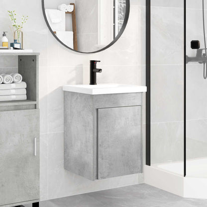 Bathroom Vanity Unit with Tap Concrete Grey 42 x 40 x 74.5 cm
