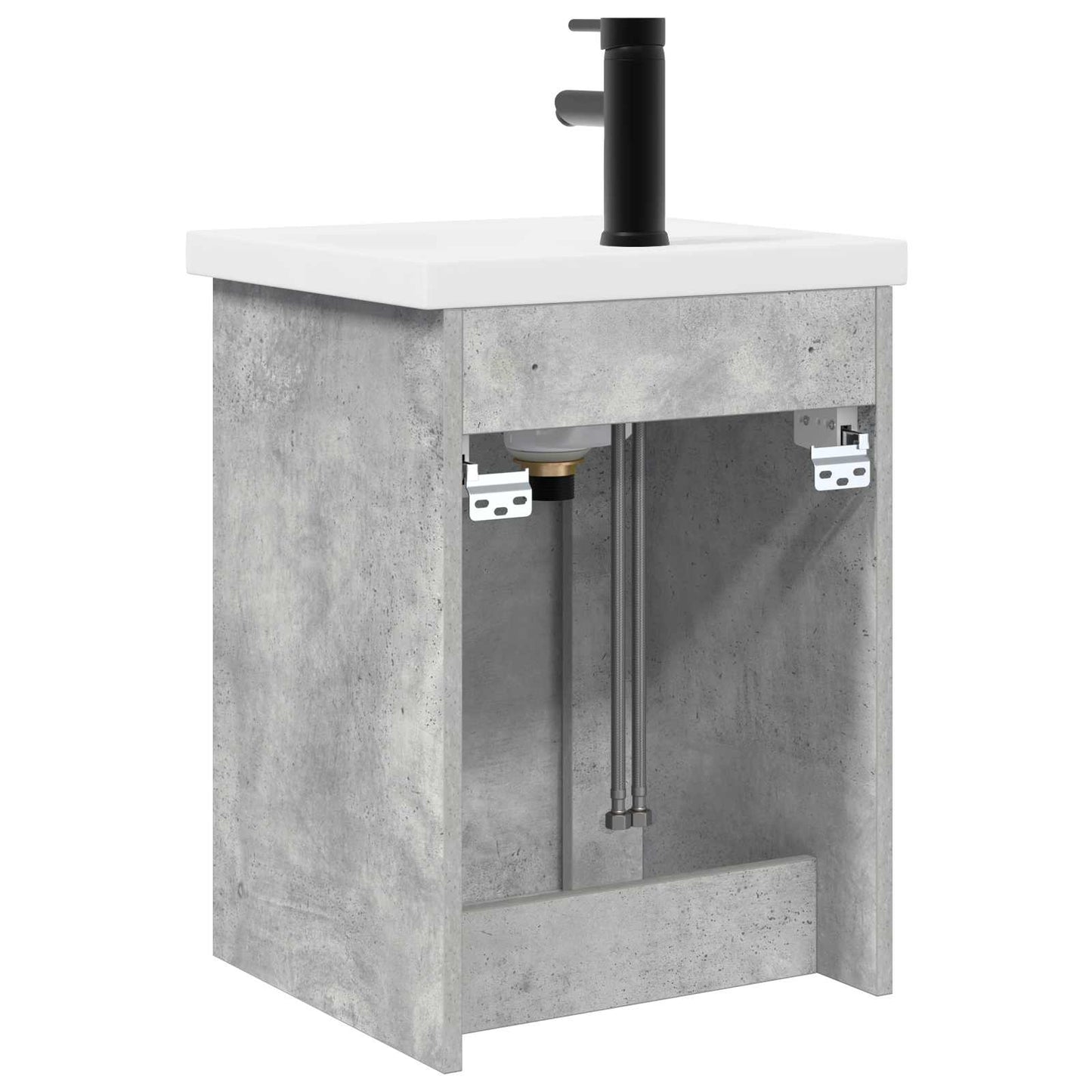 Bathroom Vanity Unit with Tap Concrete Grey 42 x 40 x 74.5 cm