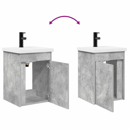 Bathroom Vanity Unit with Tap Concrete Grey 42 x 40 x 74.5 cm