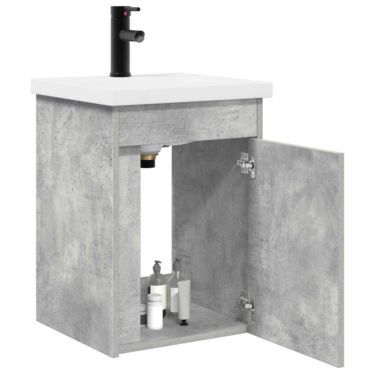 Bathroom Vanity Unit with Tap Concrete Grey 42 x 40 x 74.5 cm
