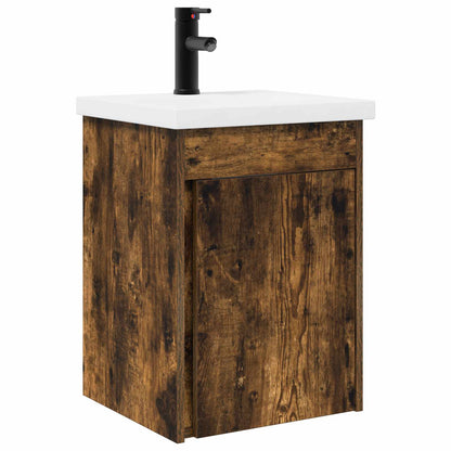 Bathroom Vanity Unit with Tap Smoked Oak 42 x 40 x 74.5 cm