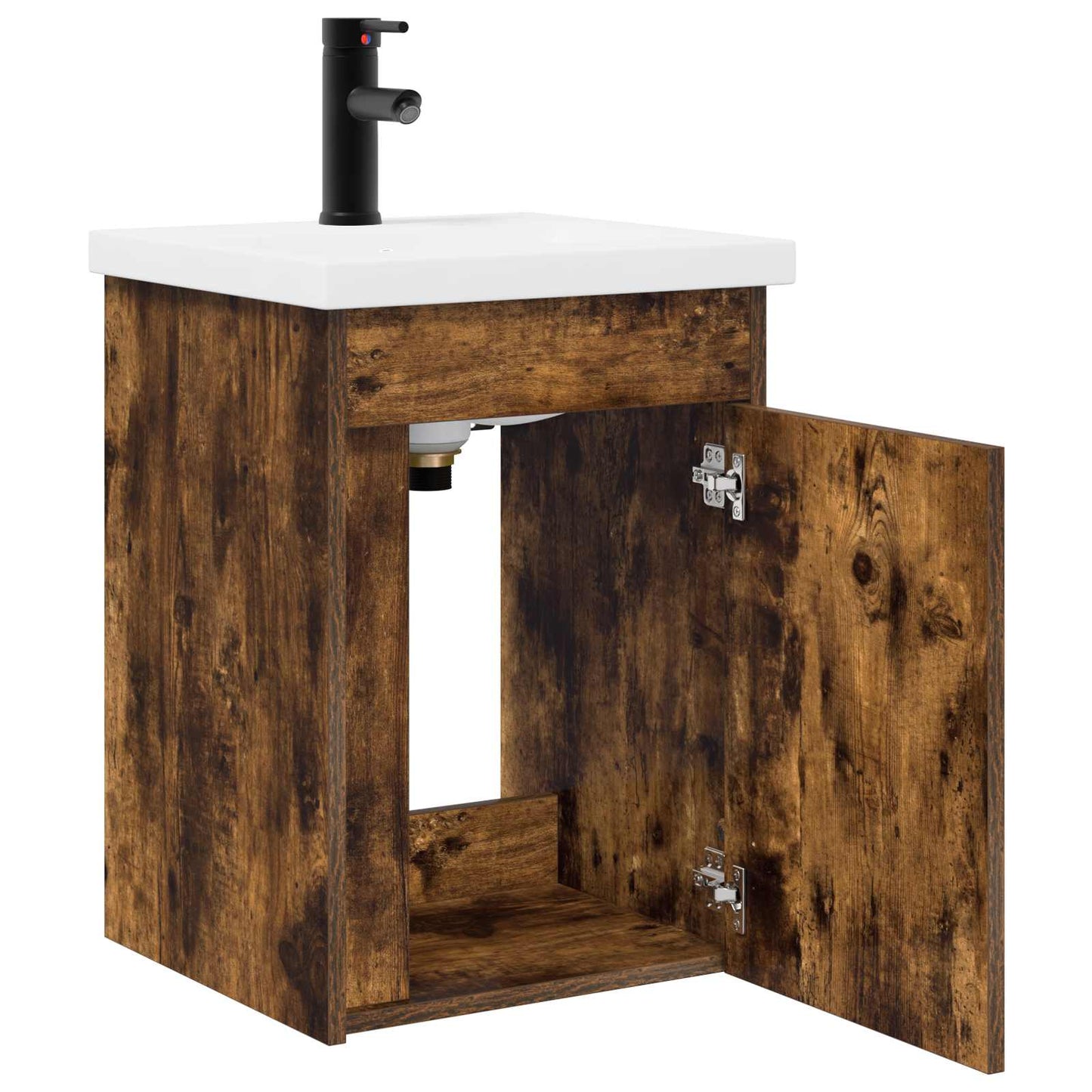 Bathroom Vanity Unit with Tap Smoked Oak 42 x 40 x 74.5 cm
