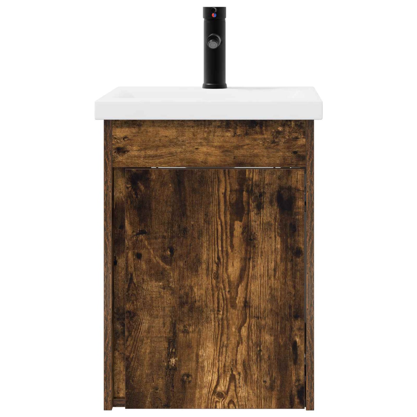 Bathroom Vanity Unit with Tap Smoked Oak 42 x 40 x 74.5 cm