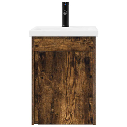 Bathroom Vanity Unit with Tap Smoked Oak 42 x 40 x 74.5 cm