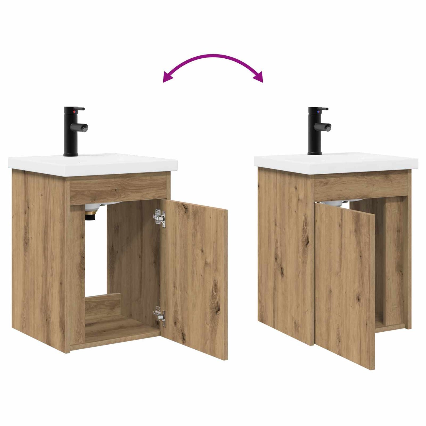 Bathroom Vanity Unit with Tap Artisan Oak 42 x 40 x 74.5 cm
