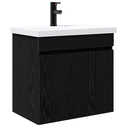 Bathroom Vanity Unit with Tap Black Oak 61 x 40 x 74.5 cm