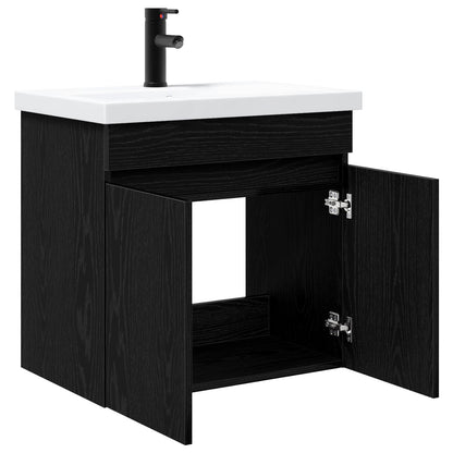 Bathroom Vanity Unit with Tap Black Oak 61 x 40 x 74.5 cm