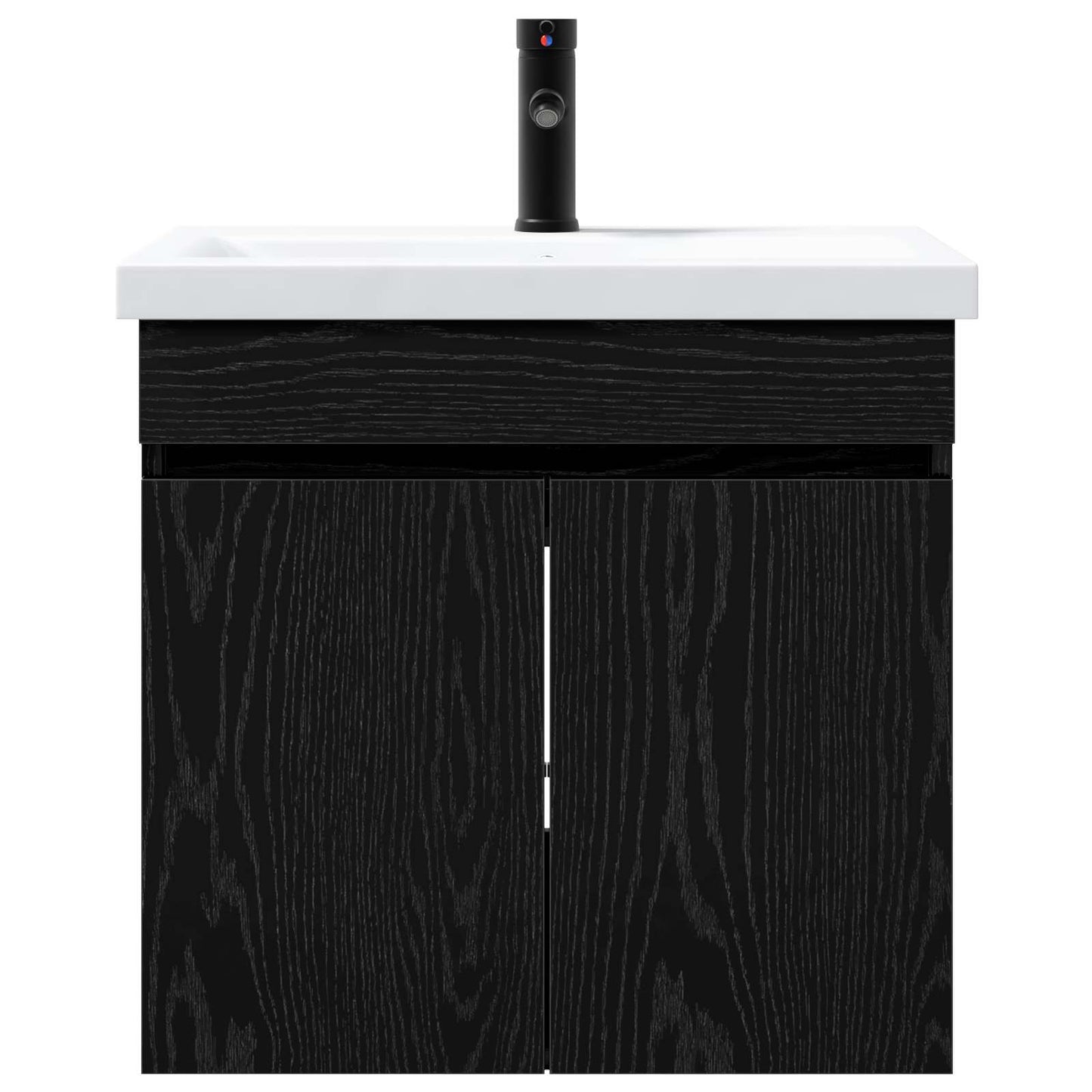 Bathroom Vanity Unit with Tap Black Oak 61 x 40 x 74.5 cm