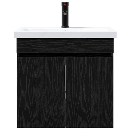 Bathroom Vanity Unit with Tap Black Oak 61 x 40 x 74.5 cm