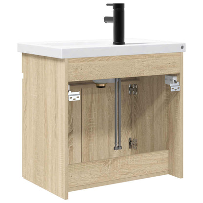 Bathroom Vanity Unit with Tap Sonoma Oak 61 x 40 x 74.5 cm