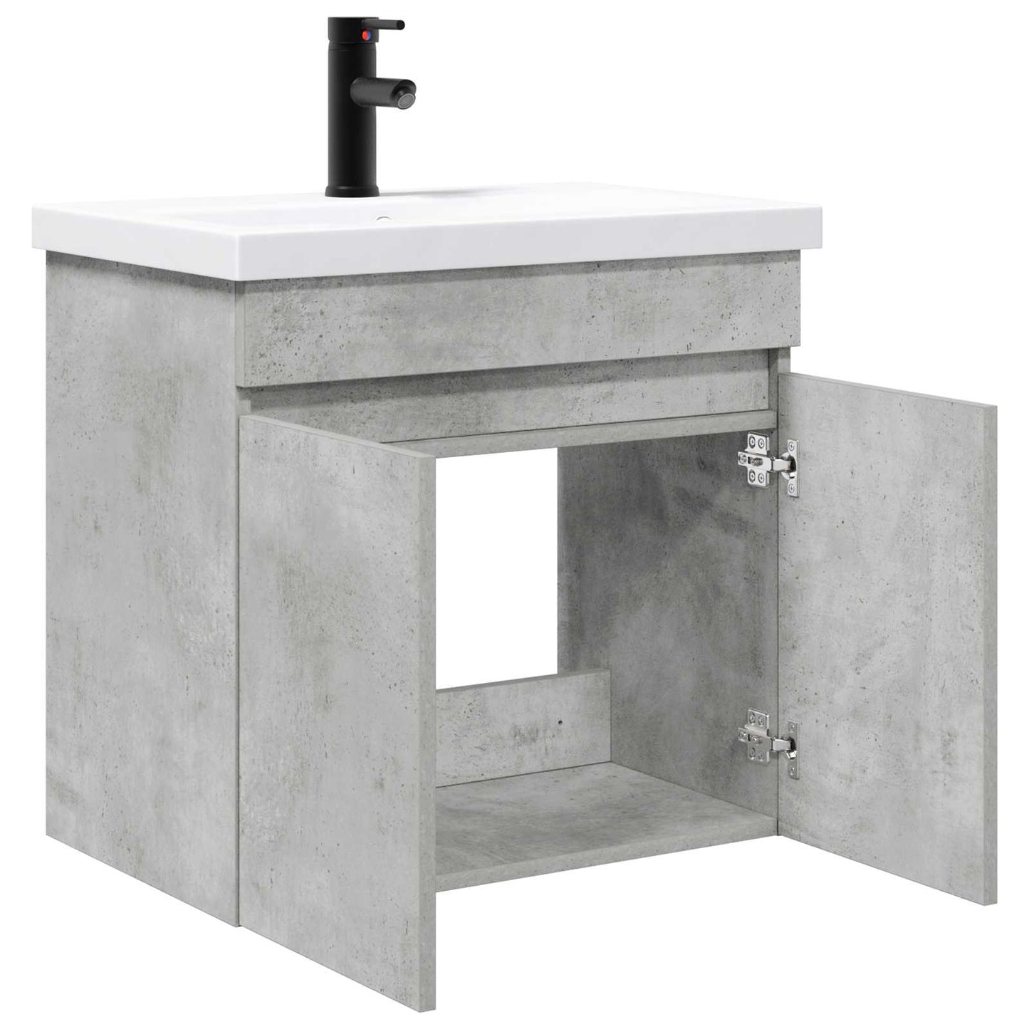 Bathroom Vanity Unit with Tap Concrete Grey 61 x 40 x 74.5 cm