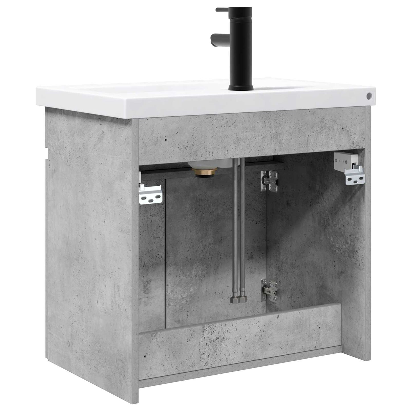 Bathroom Vanity Unit with Tap Concrete Grey 61 x 40 x 74.5 cm