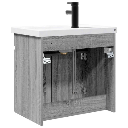 Bathroom Vanity Unit with Tap Grey Sonoma 61 x 40 x 74.5 cm