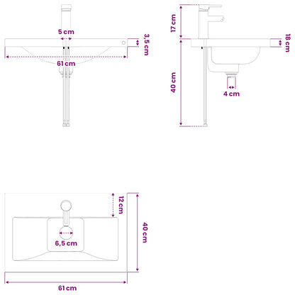 Bathroom Vanity Unit with Tap Old Wood 61 x 40 x 74.5 cm