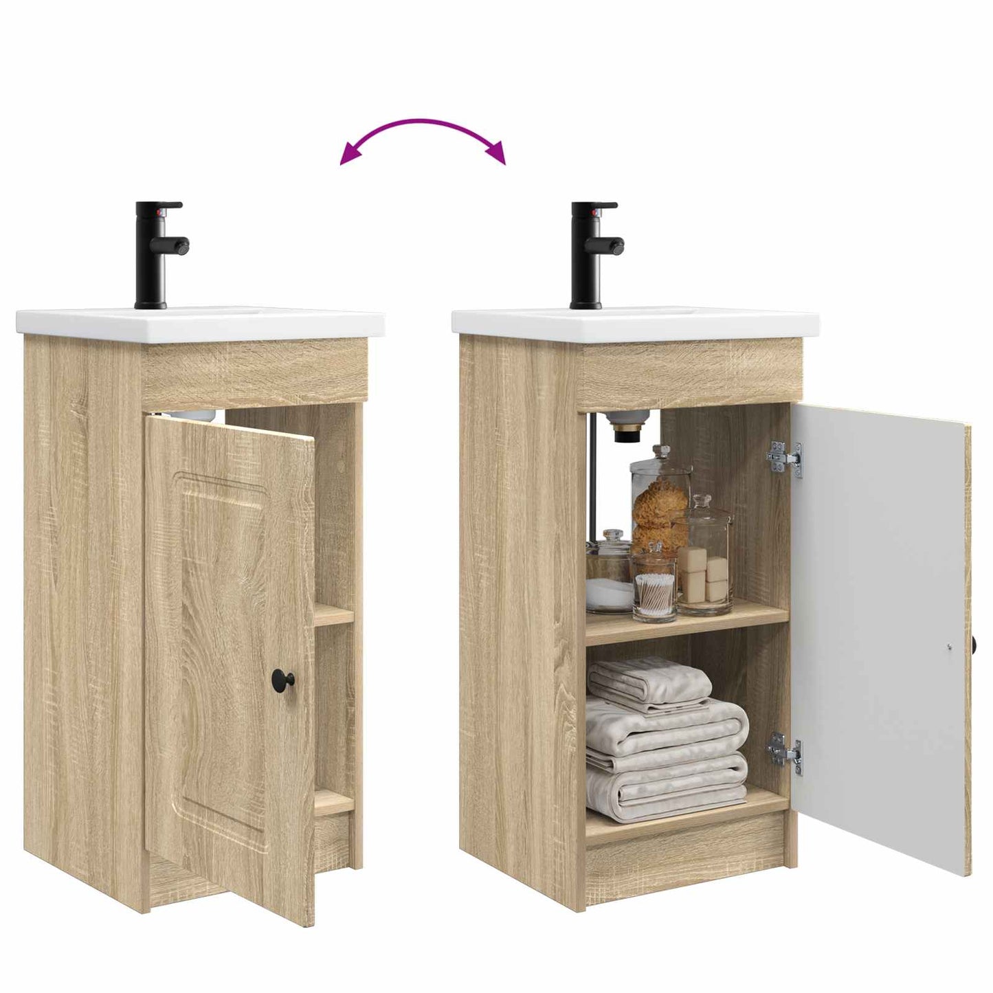 Bathroom Vanity with Sink Sonoma Oak 42 x 40 x 84.5 cm