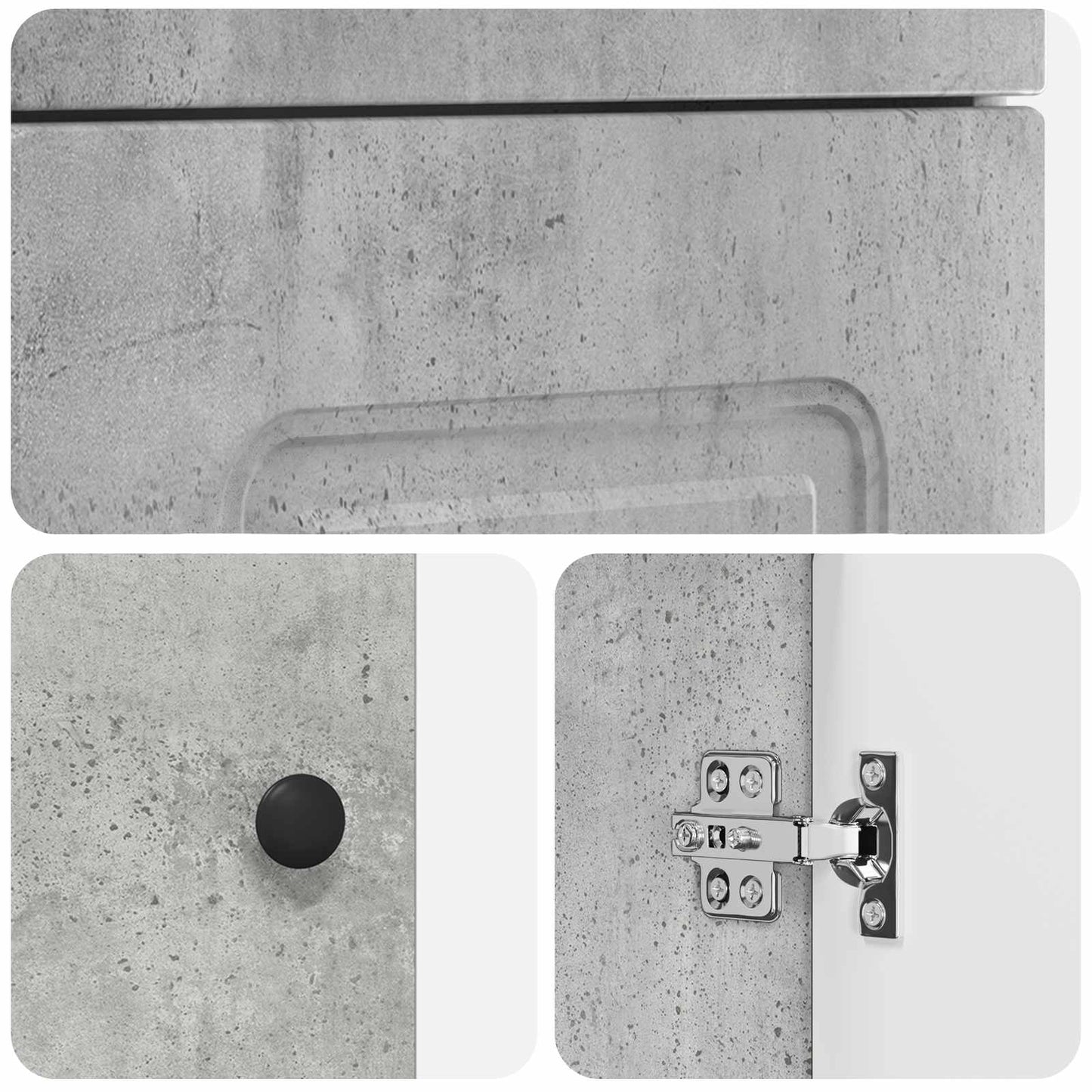 Bathroom Vanity with Sink Concrete Grey 42 x 40 x 84.5 cm