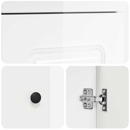 Bathroom Vanity with Sink High Gloss White 42 x 40 x 84.5 cm