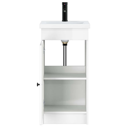 Bathroom Vanity with Sink High Gloss White 42 x 40 x 84.5 cm